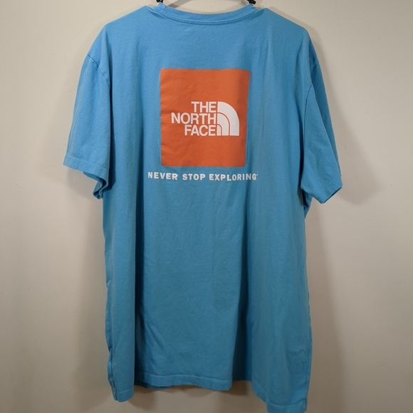 The North Face men's crew neck short sleeve blue shirt, size XXL - Picture 3 of 8